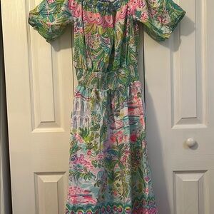 NWT Lilly Pulitzer Multicolor Floral Off The Shoulder Dress, M